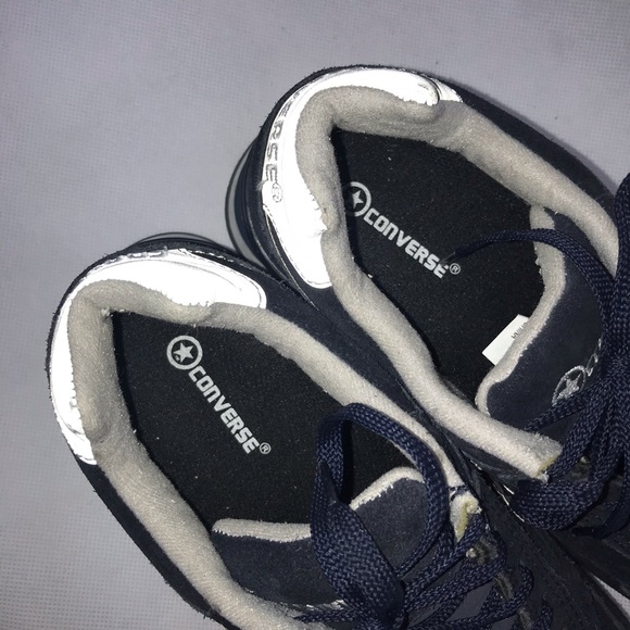 Converse  Men's Retro Joggers Navy Leather Suede Steel Toe Work Shoes Size 6.5D - Picture 5 of 12